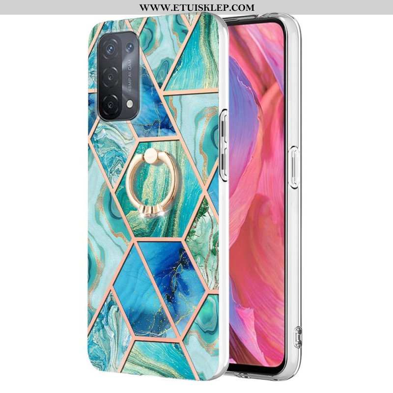 Etui do Oppo A54 5G / A74 5G Marmur Ze Wspornikiem Pierścienia